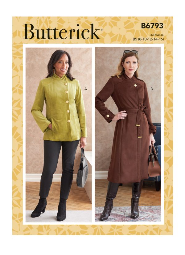 Butterick Sewing Pattern B6793 Misses' Jacket, Coat & Belt