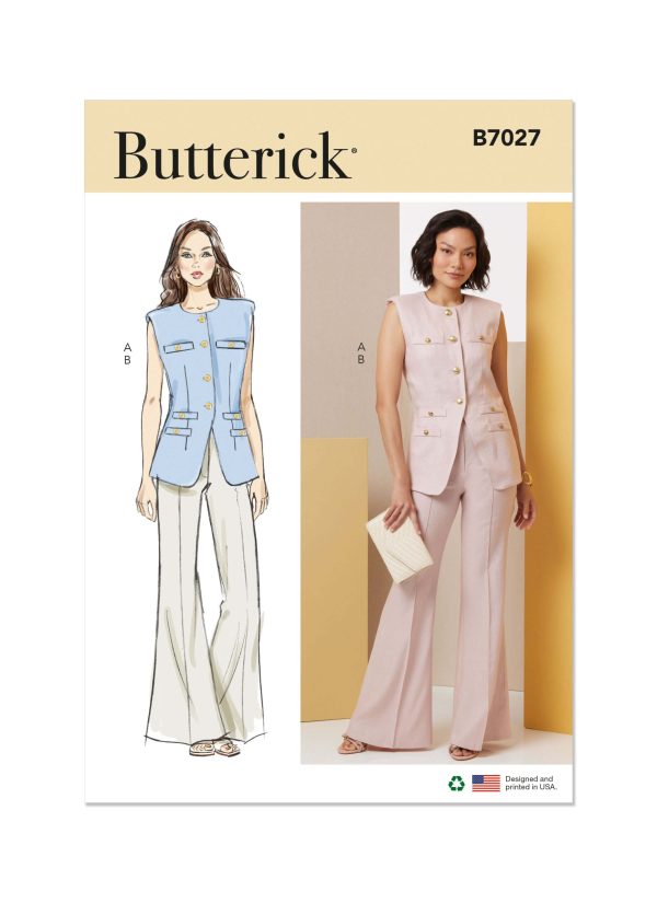 Butterick Sewing Pattern B7027 Misses' Vest and Trousers