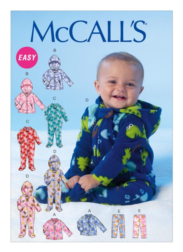 McCall's Sewing Pattern M7039 Infants' Jackets, Footed Bodysuits and Pants