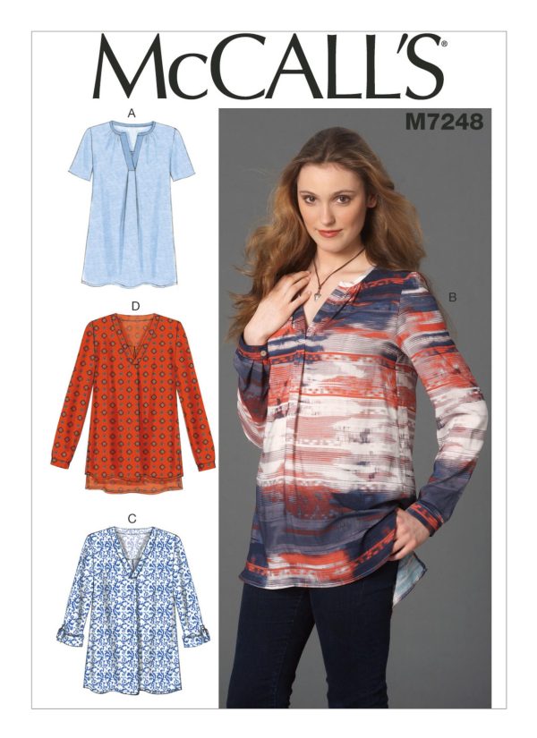 McCall's Sewing Pattern M7248 Misses' Pullover Tops 