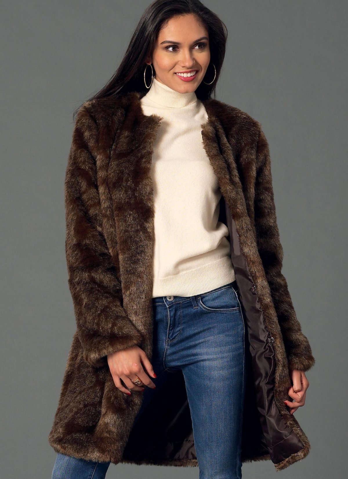 McCall's Sewing Pattern M7257 Misses' Fur Shrug, Jacket, Vest and Coat