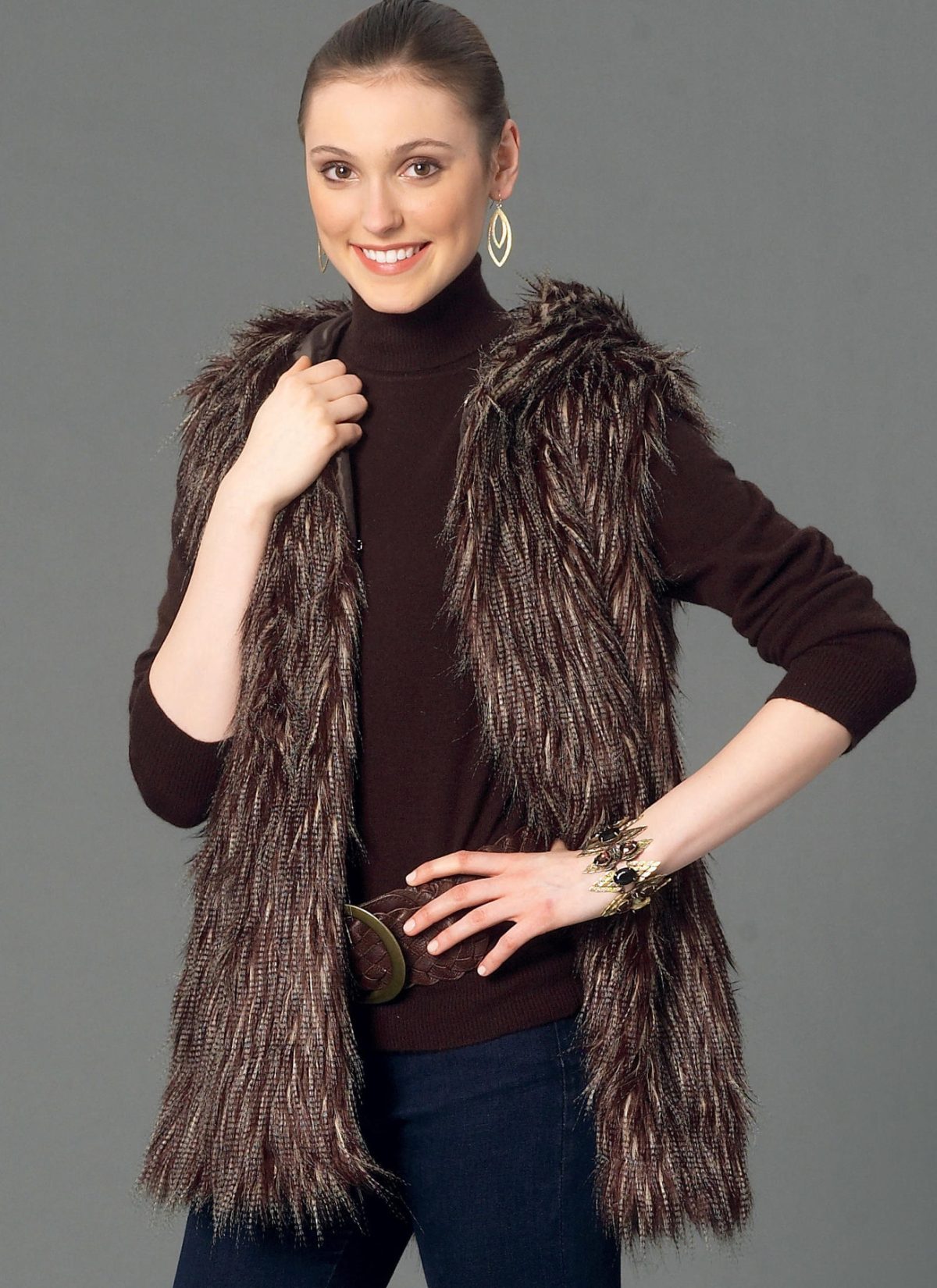 McCall's Sewing Pattern M7257 Misses' Fur Shrug, Jacket, Vest and Coat