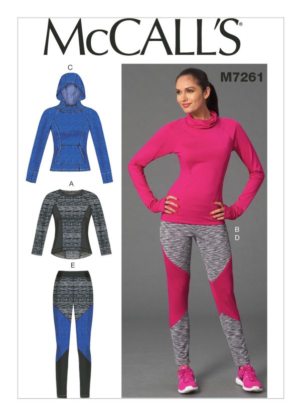 McCall's Sewing Pattern M7261 Misses' Activewear Tops and Leggings 