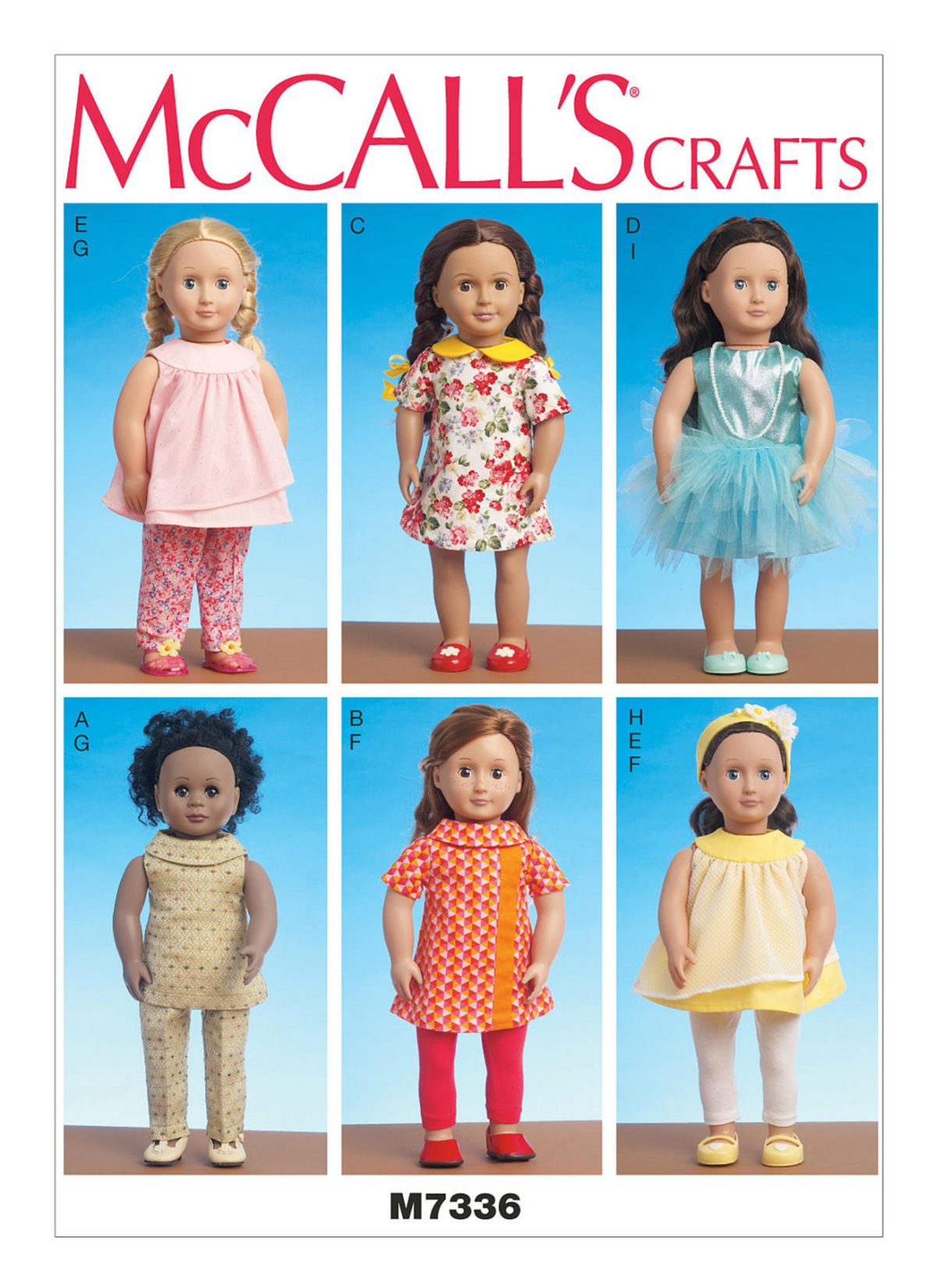 McCall's Sewing Pattern M7336 Clothes for 18" Dolls