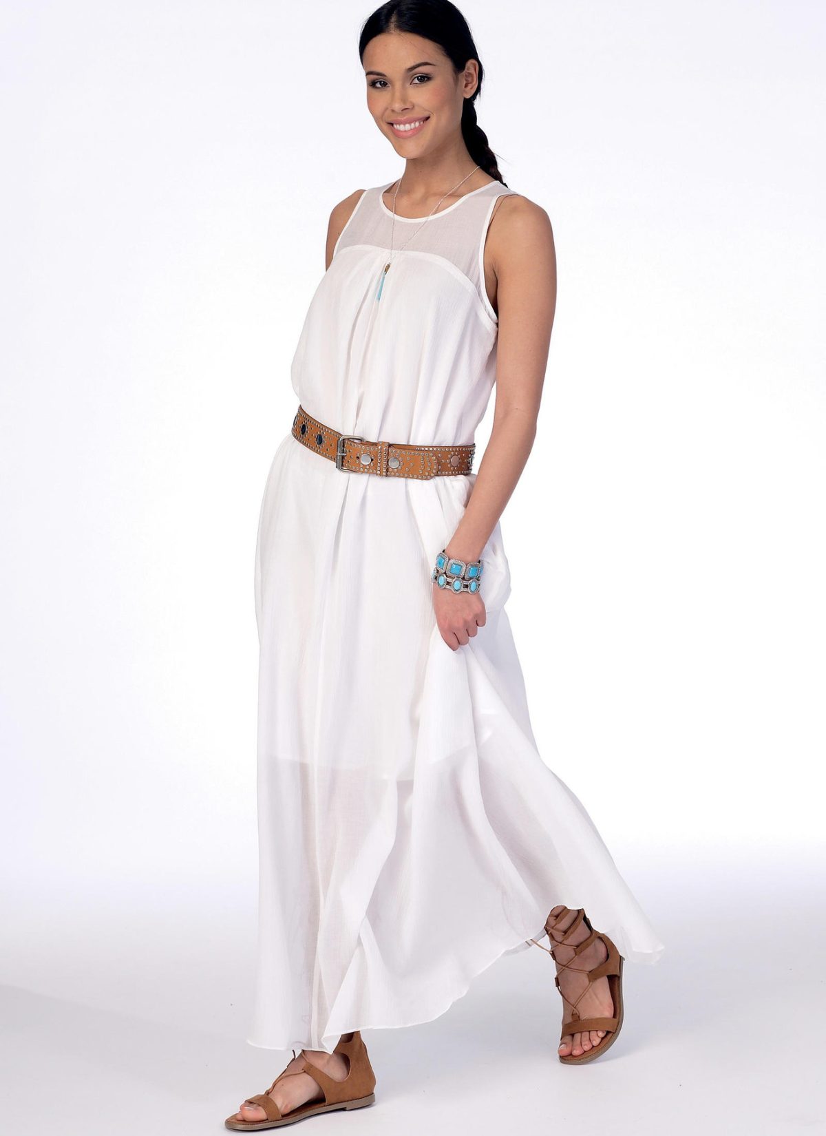 McCall's Sewing Pattern M7404 Misses' Dresses with Yokes, and Belt