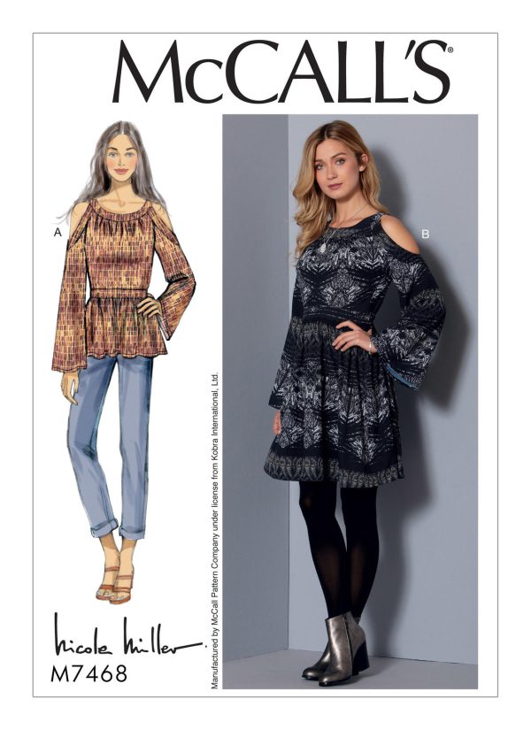 McCall's Sewing Pattern M7468 Misses' Cold-Shoulder Tunic and Dress