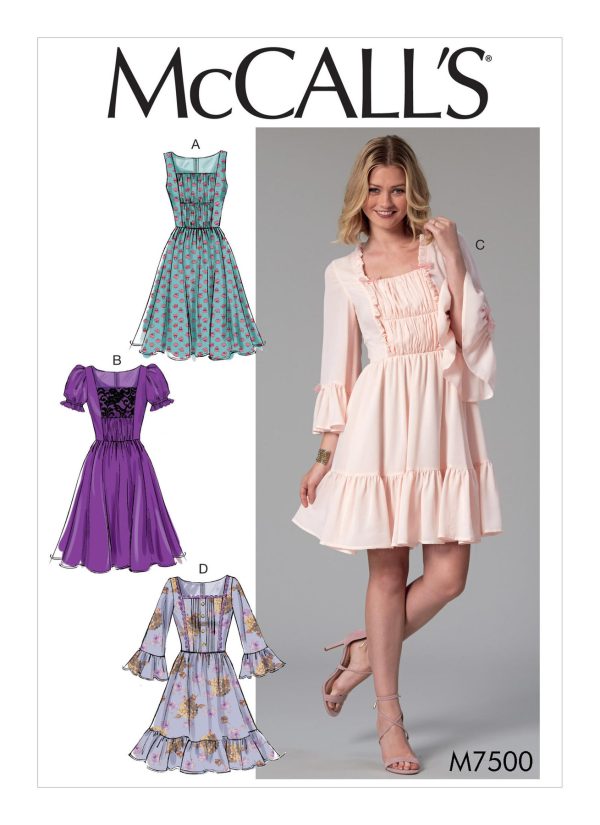 McCall's Sewing Pattern M7500 Misses' Gathered and Ruched Dresses