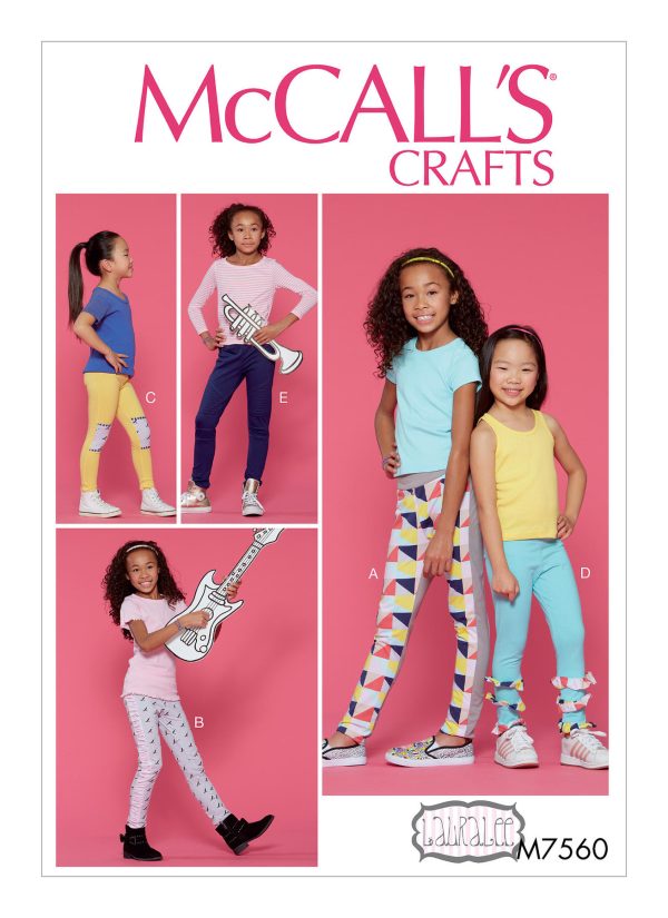 McCall's Sewing Pattern M7560 Children's/Girls' Leggings with Contrast Band and Ruffle Details 