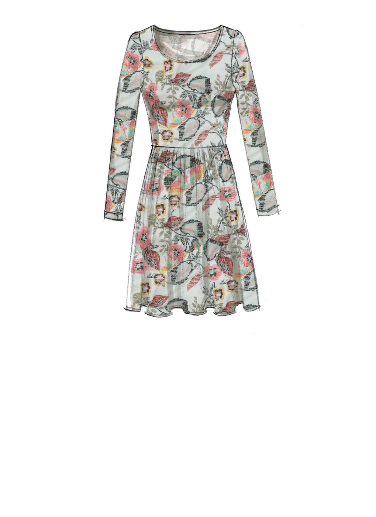 McCall's Sewing Pattern M7561 Misses' Pullover, Gathered-Waist Knit Dresses with Sleeve and Hem Options