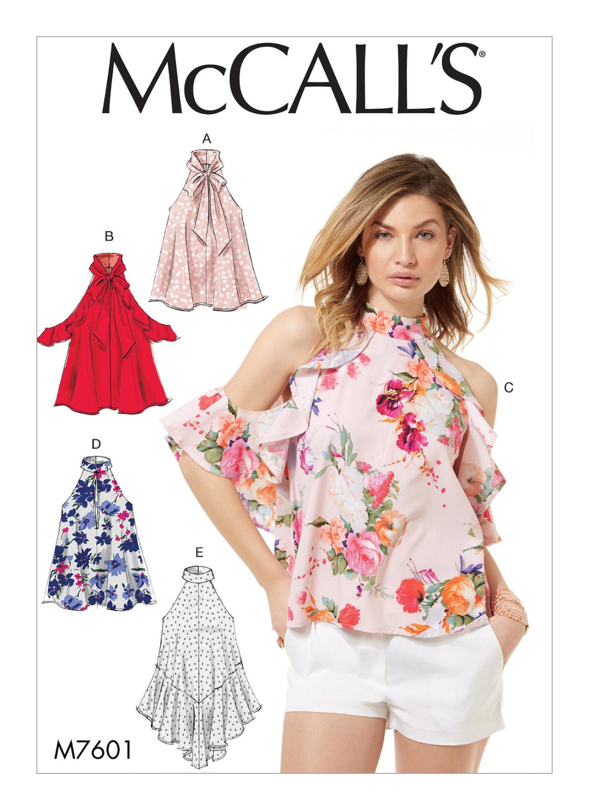 McCall's Sewing Pattern M7601 Misses' Sleeveless Pullover Tops with Front or Back Slit Opening