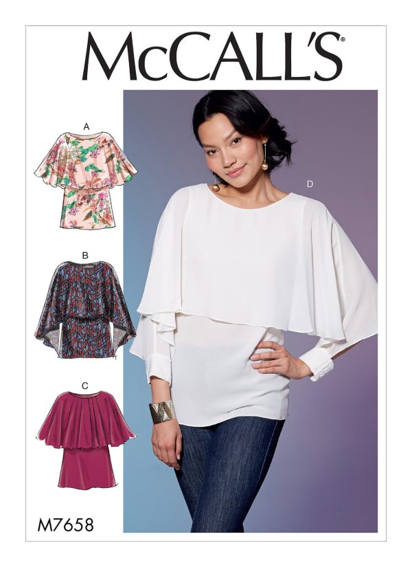 McCall's Sewing Pattern M7658 Misses' Tops with Overlay 