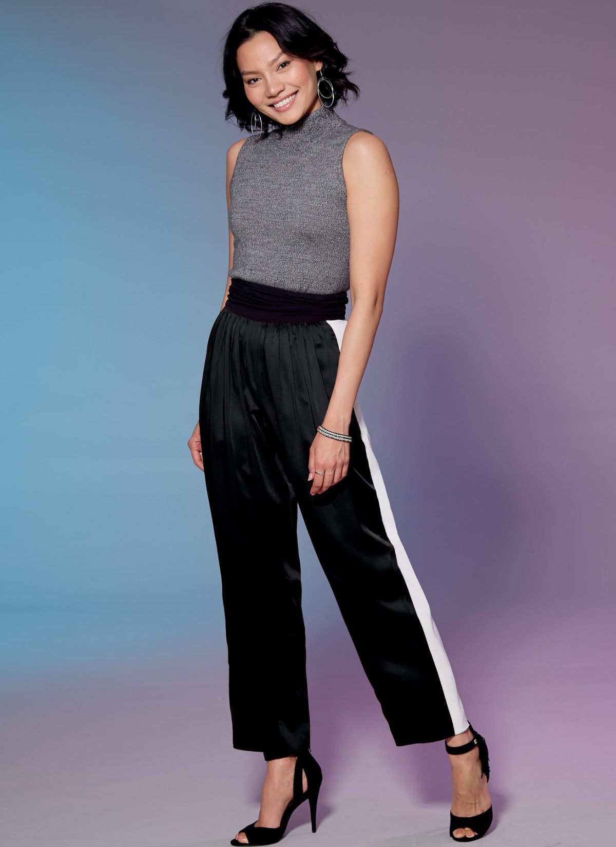 McCall's Sewing Pattern M7661 Misses' Pants with Panel, Tie, and Belt Variations