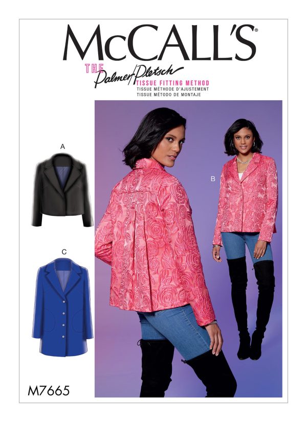 McCall's Sewing Pattern M7665 Misses' Jackets with Yoke and Back Pleats 