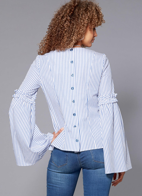 McCall's Sewing Pattern M7687 Misses' Back-Button Tops with Sleeve Options