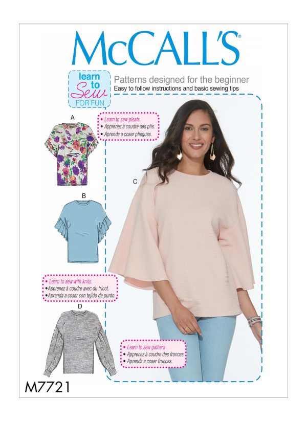 McCall's Sewing Pattern M7721 Misses' Tops 