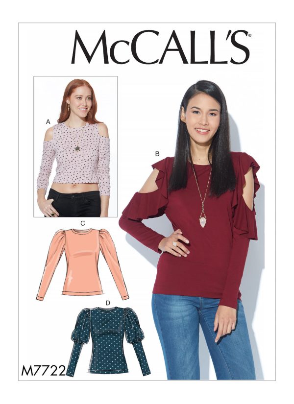 McCall's Sewing Pattern M7722 Misses' Tops 