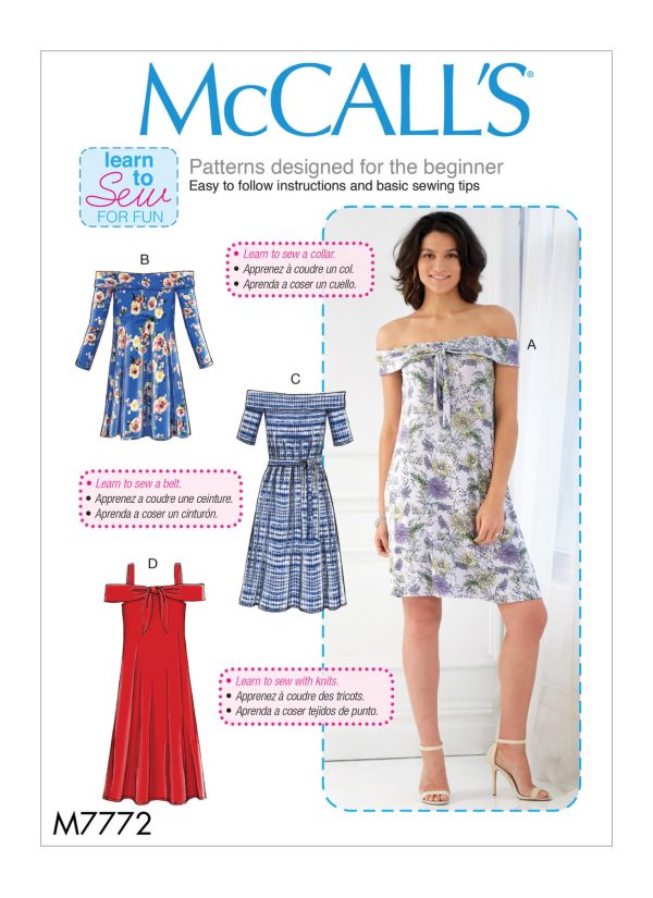 McCall's Sewing Pattern M7772 Misses' Dresses 