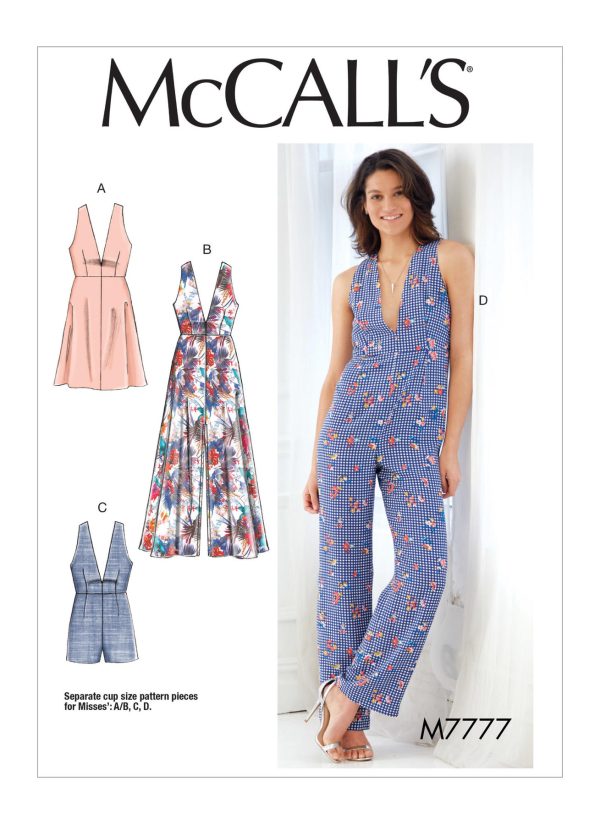 McCall's Sewing Pattern M7777 Misses' Dresses, Romper and Jumpsuit 