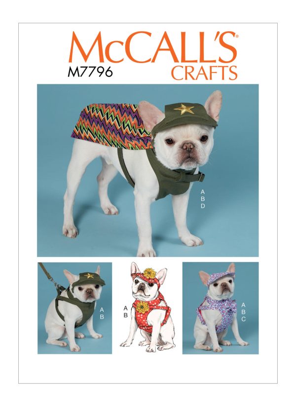 McCall's Sewing Pattern M7796 Dog Hats, Harness and Cape