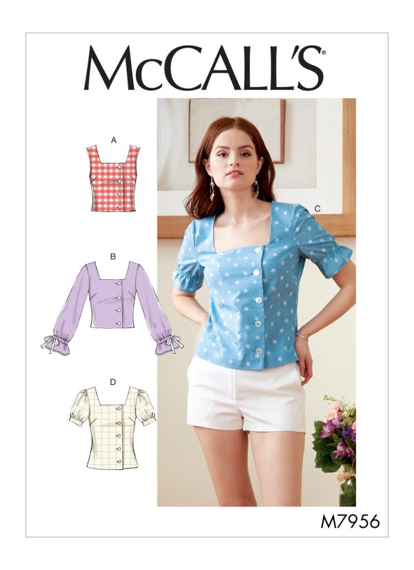 McCall's Sewing Pattern M7956 Misses' Tops 