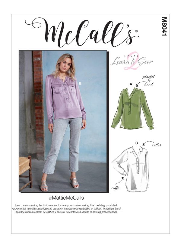 McCall's Sewing Pattern M8041 Misses' Shirts 