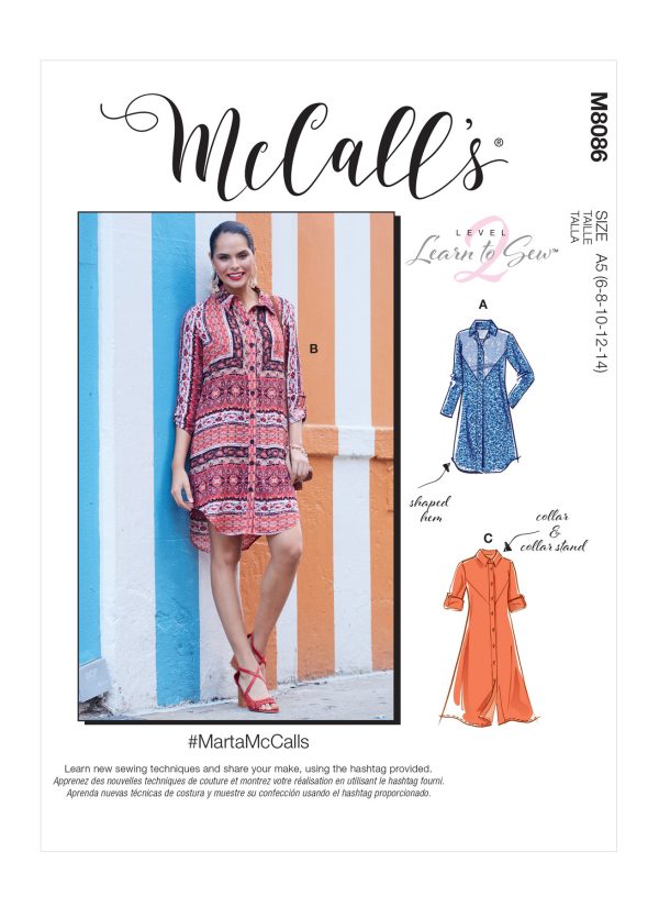 McCall's Sewing Pattern M8086 Misses' Dresses 