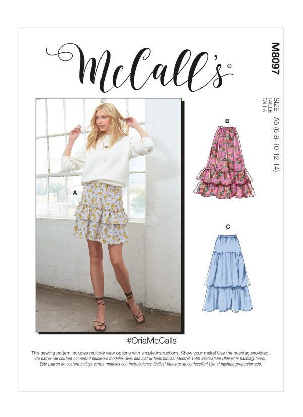 McCall's Sewing Pattern M8097 #OriaMcCalls - Misses' Skirts 