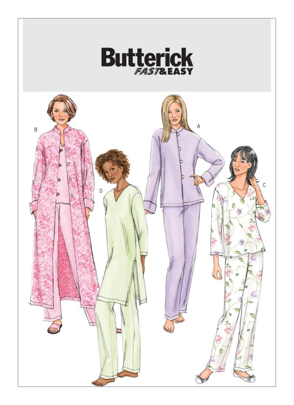 Butterick Sewing Pattern B4406 Misses'/Misses' Petite Button-Loop Jacket, Robe, Top, Tunic and trousers