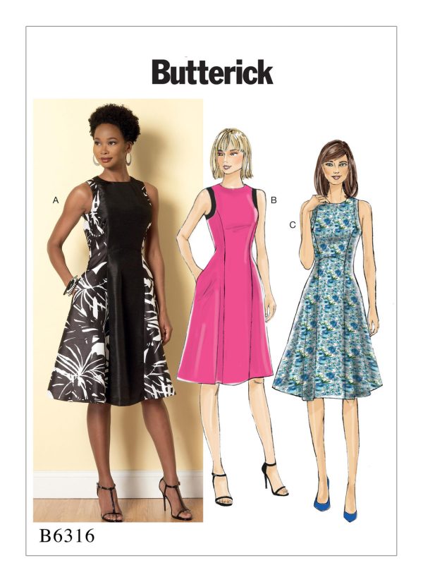 Butterick Sewing Pattern B6316 Misses' Sleeveless Fit and Flare Dresses