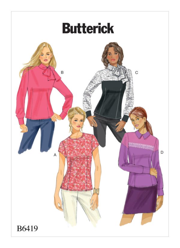 Butterick Sewing Pattern B6419 Misses' Button-Back Blouses