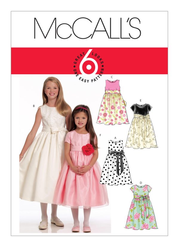 McCall's Sewing Pattern M5795 Children's/Girls' Dirndl Dresses and Sash 