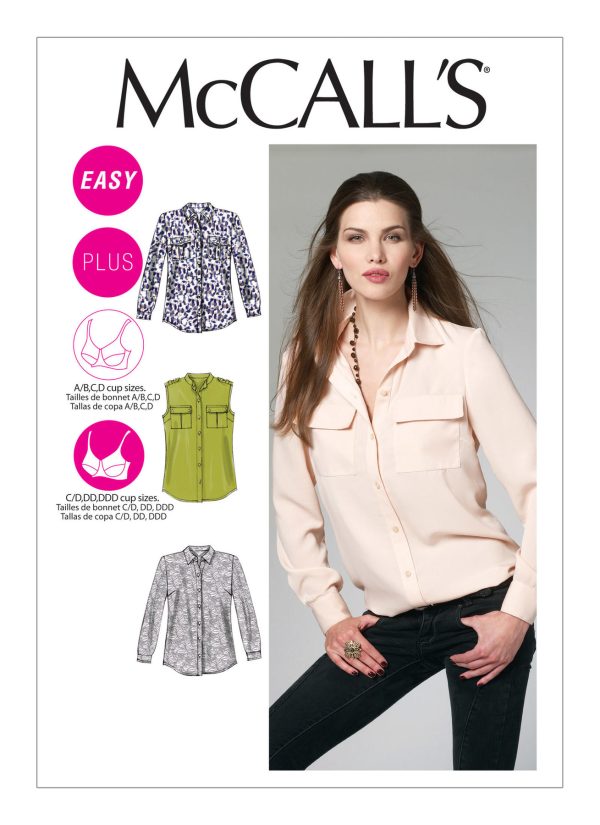 McCall's Sewing Pattern M6436 Misses'/Women's Button-Down Shirts 
