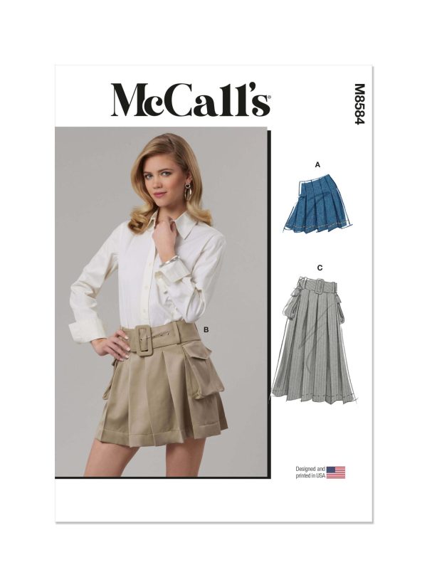 McCall's Sewing Pattern M8584 Misses' Skirt in two lengths and Belt