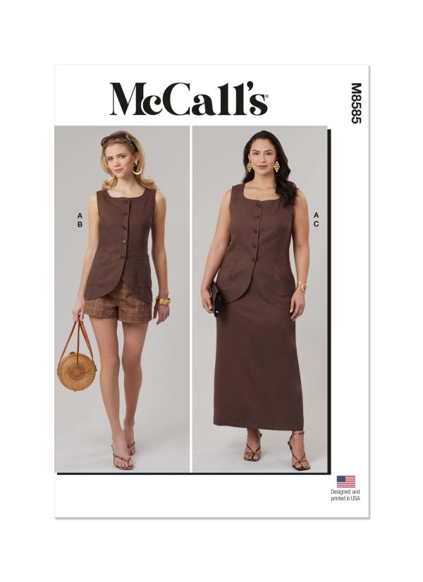 McCall's Sewing Pattern M8585 Misses' and Women's Top, Shorts and Skirt with Petite Lines
