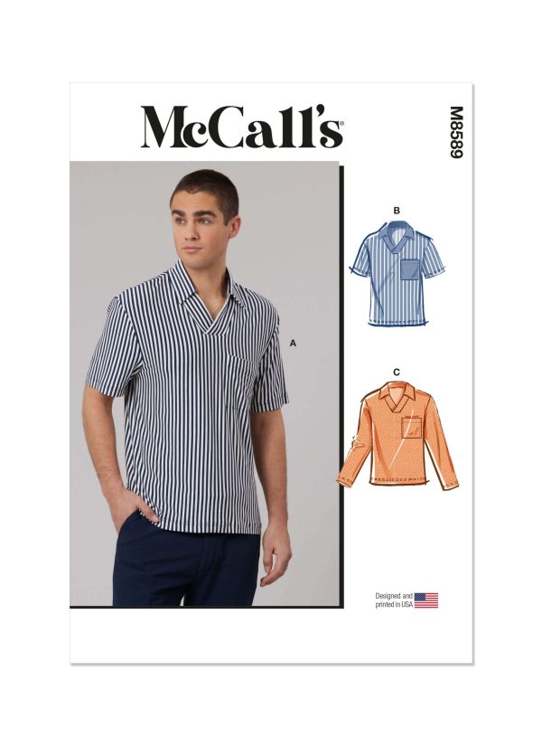 McCall's Sewing Pattern M8589 Men's Top with Sleeve Variations