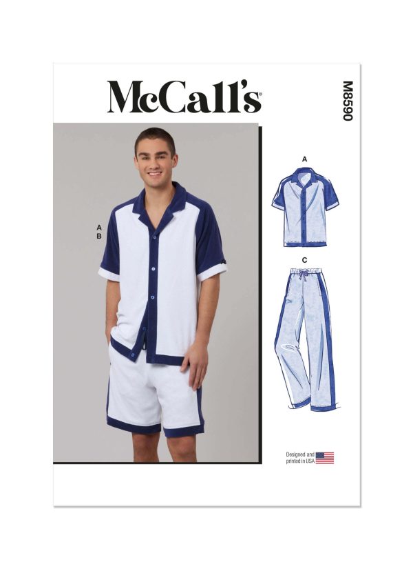 McCall's Sewing Pattern M8590 Men's Top, Shorts and Trousers