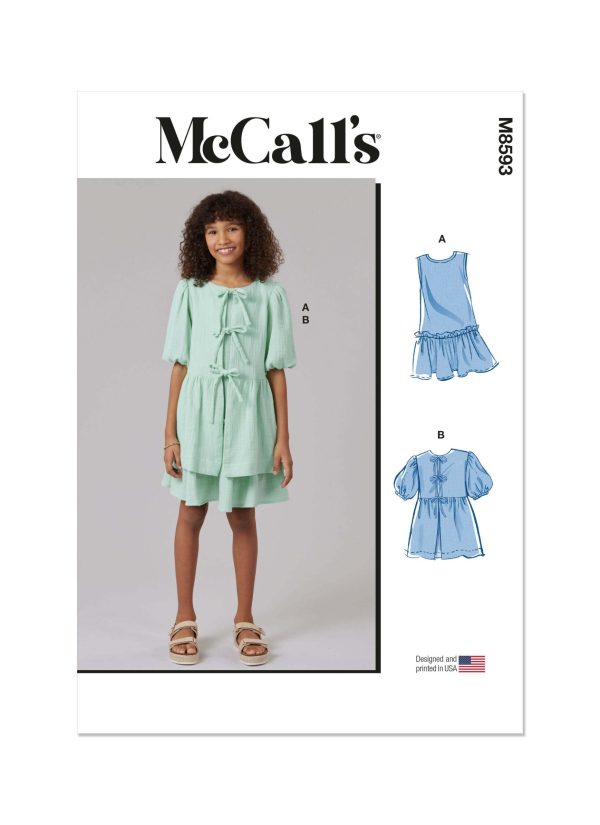 McCall's Sewing Pattern M8593 Girls' Dress and Top