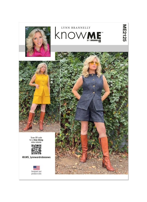 Know Me Sewing Pattern ME2125 Misses' Vest and Shorts by Lynn Brannelly