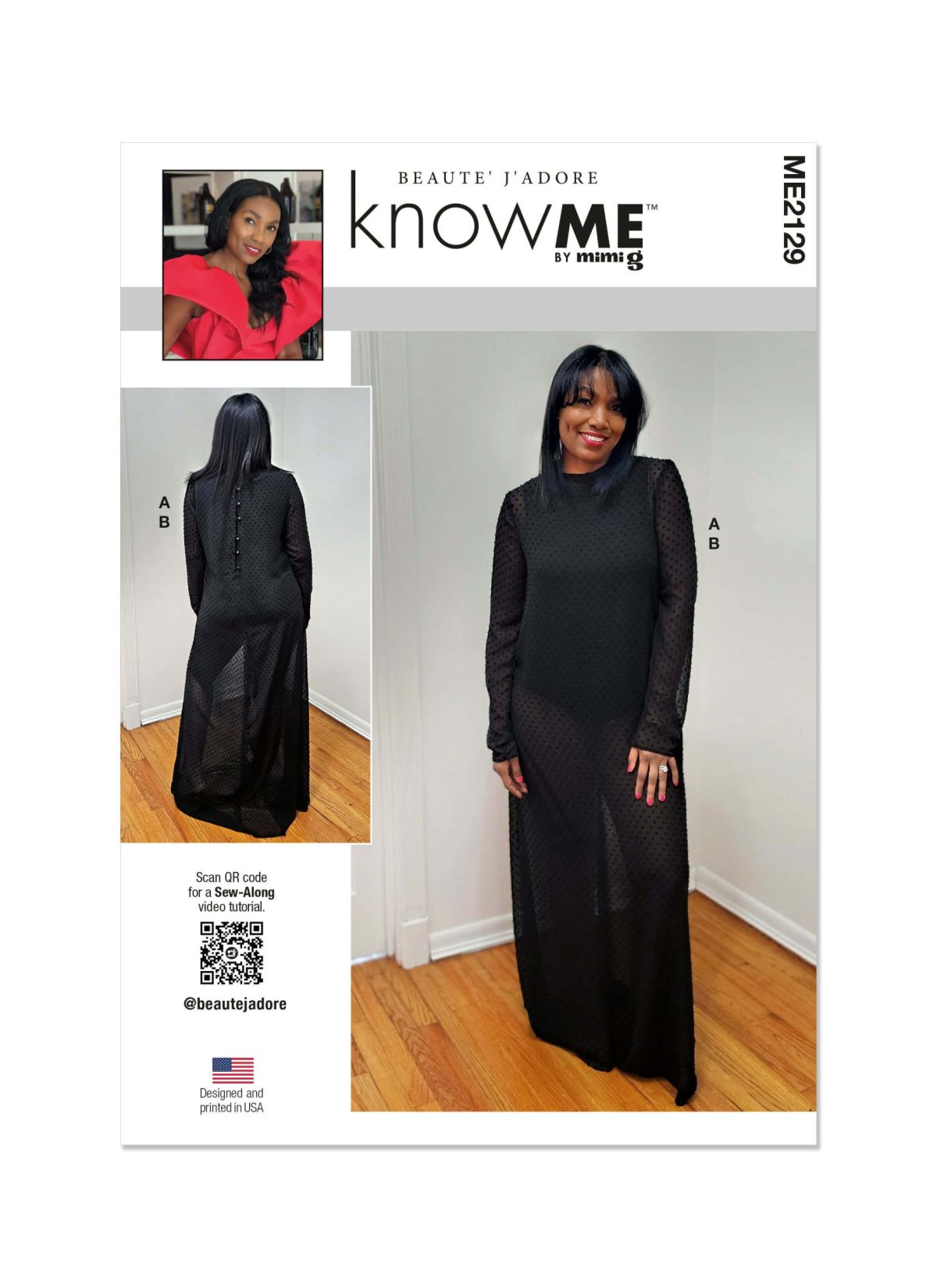 Know Me Sewing Pattern ME2129 Misses' Bodysuit and Dress by Beaute' J'adore