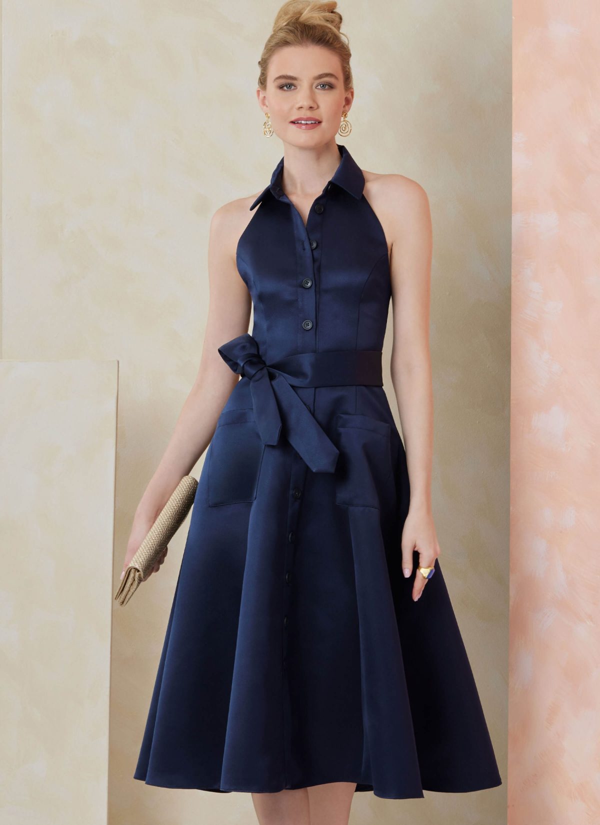 Vogue Patterns Sewing Pattern V2103 Misses' Dress in Two Lengths and Tie Belt
