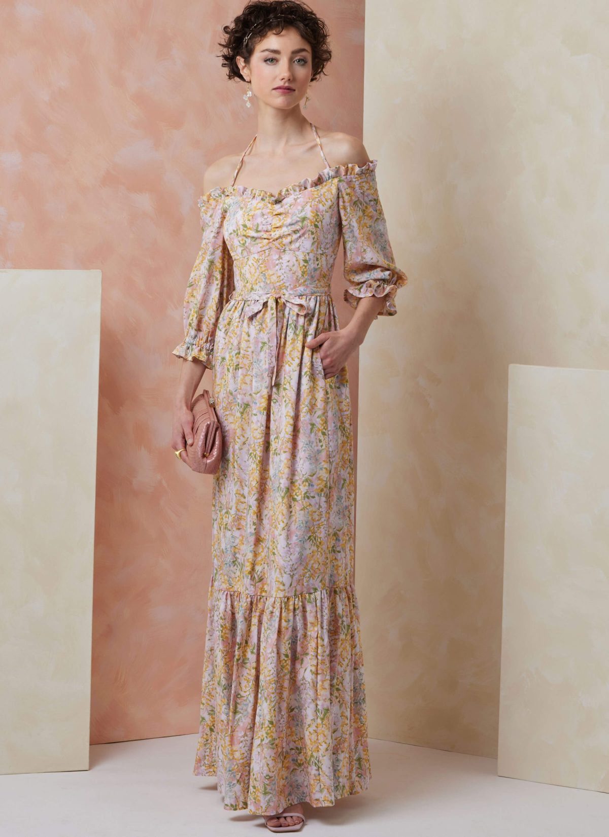 Vogue Patterns Sewing Pattern V2107 Misses' Dress in Two Lengths with Tie Belt