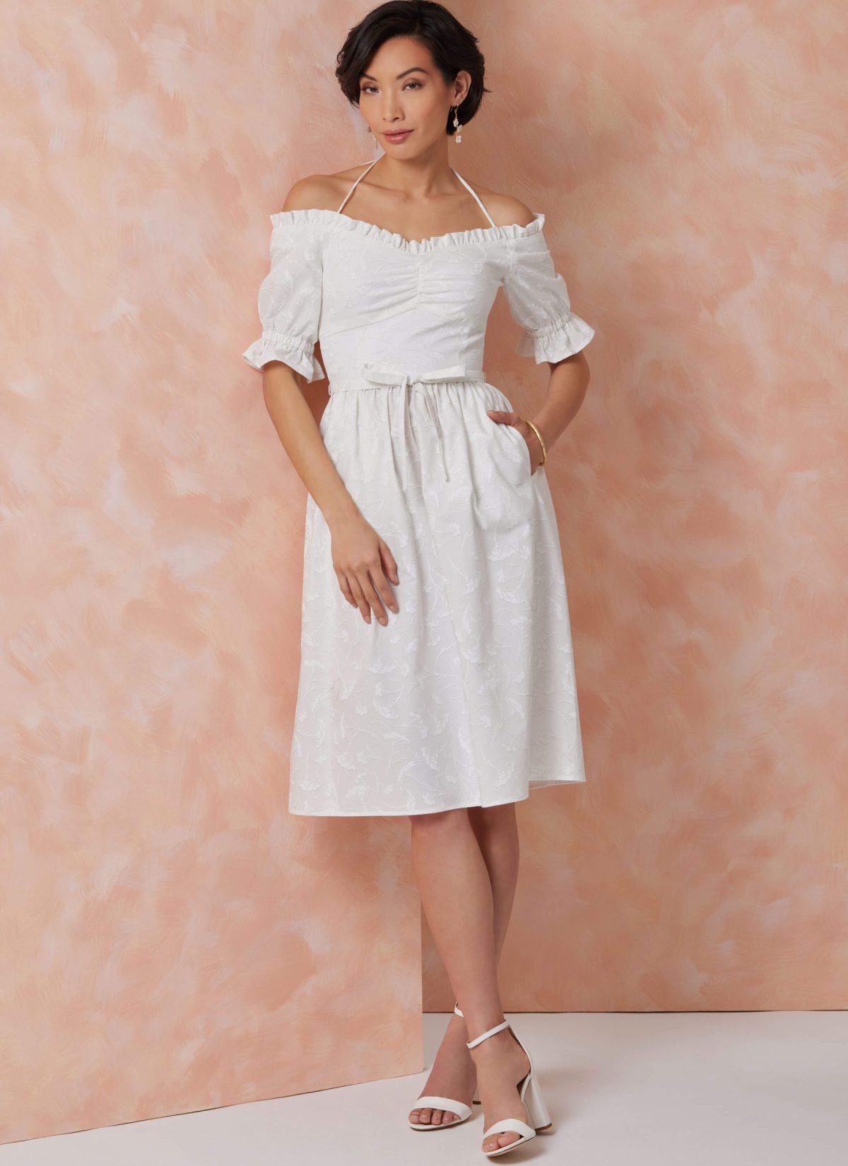 Vogue Patterns Sewing Pattern V2107 Misses' Dress in Two Lengths with Tie Belt