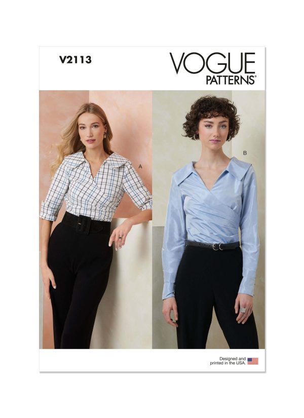 Vogue Patterns Sewing Pattern V2113 Misses' Top with Sleeve Variations