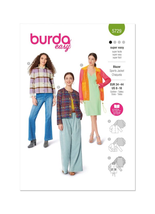 Burda Style Sewing Pattern 5729 Misses' Blazer & Jacket