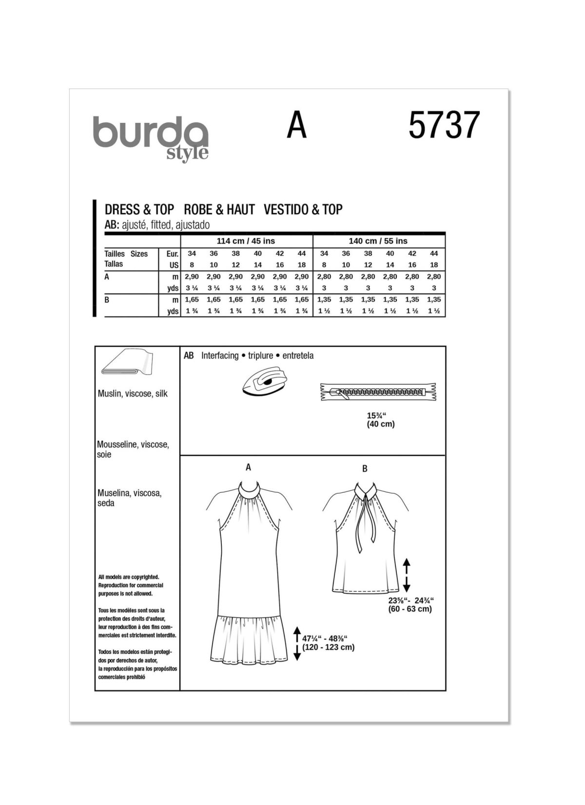 Burda Style Sewing Pattern 5737 Misses' Dress & T-Shirt