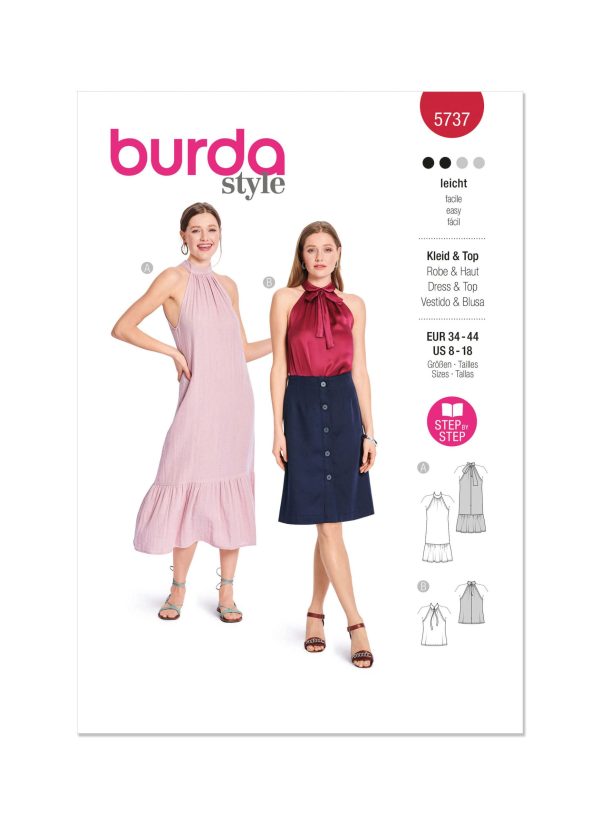 Burda Style Sewing Pattern 5737 Misses' Dress & T-Shirt