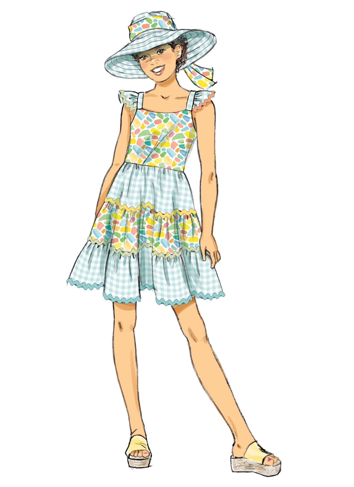 Butterick Sewing Pattern B7049 Toddlers' Dress with Sleeve Variations