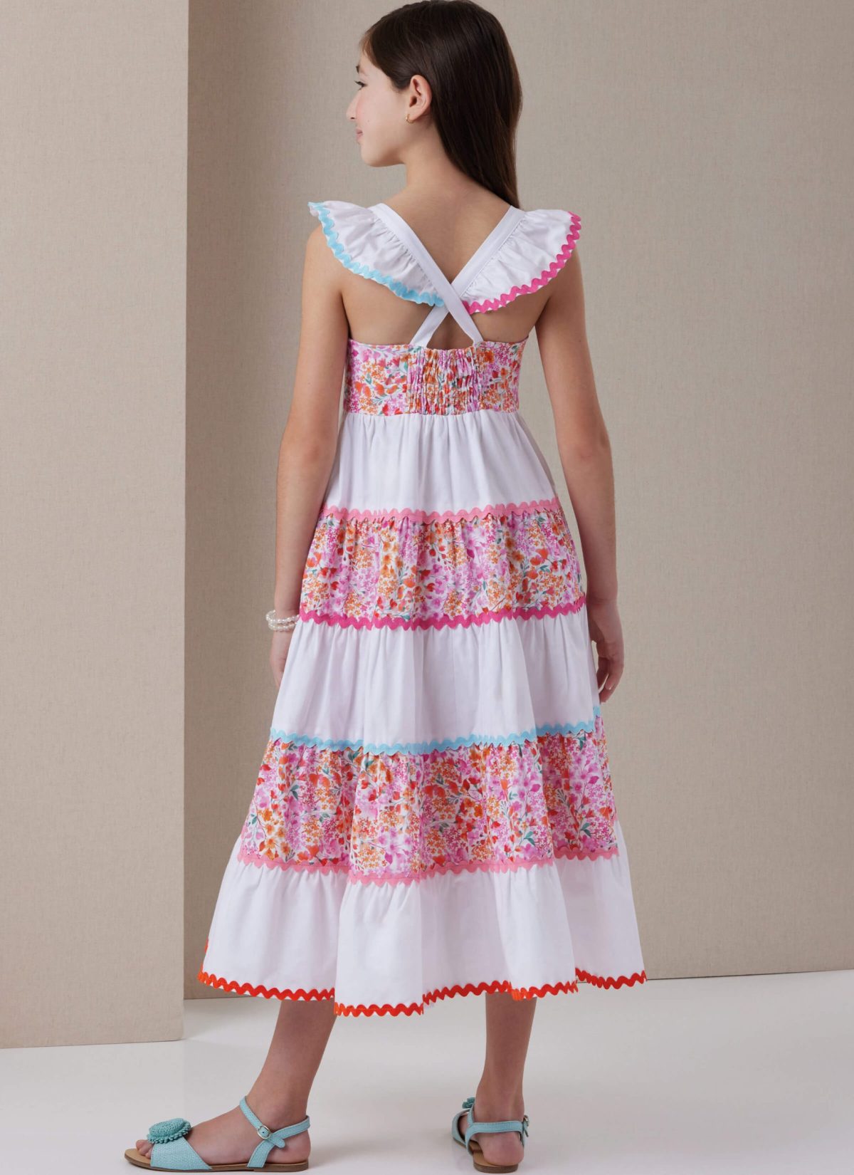 Butterick Sewing Pattern B7049 Toddlers' Dress with Sleeve Variations