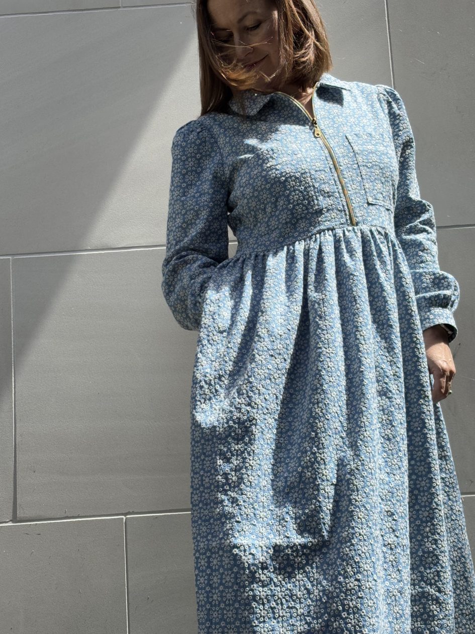 Kathryn Baker of otepotisews on Sewdirect Australia Blog featuring  McCall's 8553 Dress in Longan Craft Fabrics