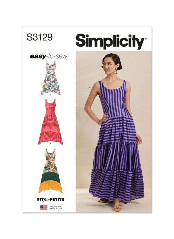 Simplicity Sewing Pattern S3129 Misses' Dresses with Petite Lines